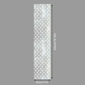 Decorative static window film with elegant fan lace pattern, size 43x200cm for home glass decor.