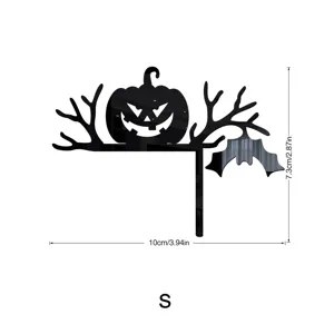 Halloween Acryl Kürbis Fledermaus Tür Ecke Aufkleber Spiegel Wanddeko Partybedarf
