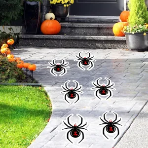 Halloween black widow spider floor stickers scary Halloween party home decor waterproof wall decals