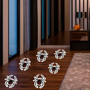 Halloween scary spider floor stickers, removable spooky decals for horror party home decor.