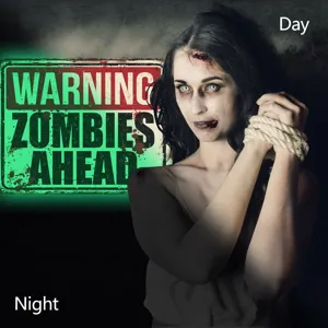Halloween luminous zombie warning wall sticker spooky festival party window decor poster