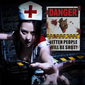 Halloween luminous danger warning wall sticker scary zombie sign poster for holiday window decor