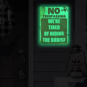Halloween glow in the dark warning wall sticker spooky party decoration luminous sign poster.