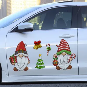 Adesivi per auto di Natale adesivi riflettenti per gnomi decorazione per porta veicolo