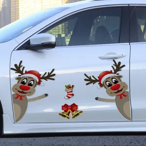 Adesivi riflettenti per auto di Natale renna luminosa decorazione per finestre set