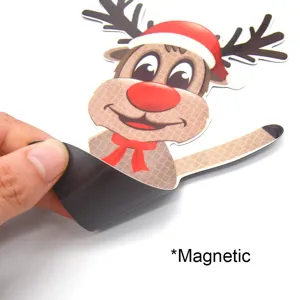 Adesivo magnetico per auto renna di Natale magnete riflettente carino per frigorifero decoro
