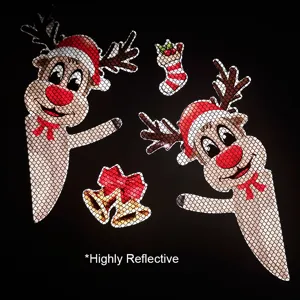 Natale auto decorativo adesivo riflettente luminoso magnete frigorifero decorazione festa