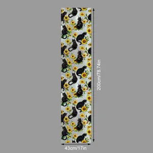 Film pour fenêtre statique chat noir tournesol autocollant en verre 43x200cm