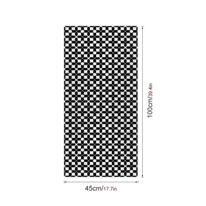 Zwart-witte geometrische raamfolie statische klevende glas sticker 45x100cm privacy folie