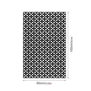 Zwart witte geometrische raamfolie matglas sticker voor privacy en zonwering 60x100cm