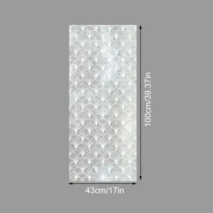 Decorative window glass film with white lace pattern, static cling home decor sticker 43x100cm