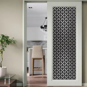 Film pour fenêtre à motif géométrique noir et blanc autocollant verre décoration intérieure
