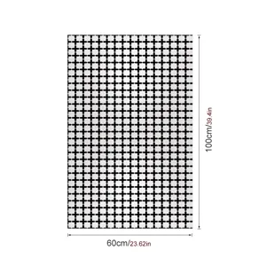 Geometrische raamfolie, zwart-witte kruisjes patroon ontwerp, handige 60x100cm sticker.