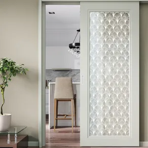 Decorative window glass film static cling lace privacy frosted film for sliding door