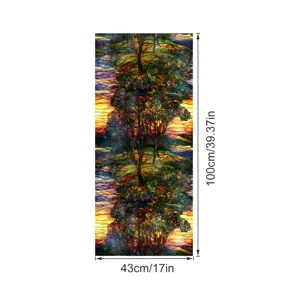 Film pour vitre style Tiffany vitrail décoratif 43x100cm autocollant verre maison.