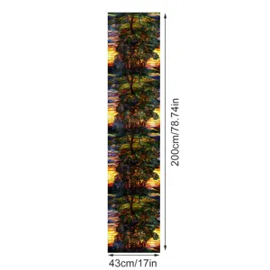 Film vitre effet vitrail style Tiffany motif arbre d'automne decoration de maison