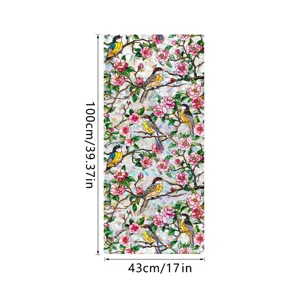 Stained glass window film static cling decorative bird floral privacy window sticker 100x43cm