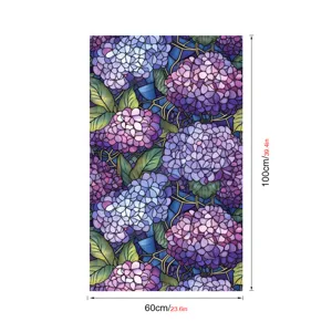 Film pour vitre en verre teinté d'hortensia coloré autocollant décoratif statique