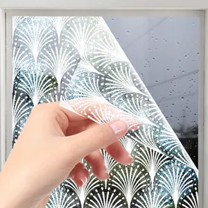 Static glass window film decorative frosted lace pattern privacy film peel and stick detail view
