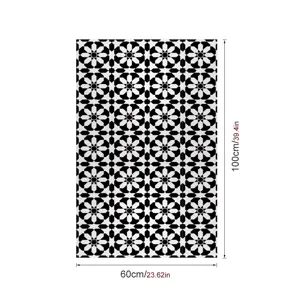 Zwart witte geometrische raamfolie statische glassticker privacy bescherming 60x100cm