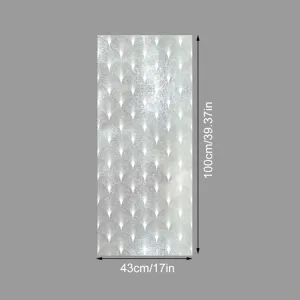 Electrostatic glass window film featuring stylish stone lace pattern with 43x100cm dimensions.