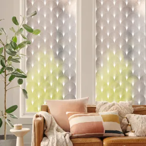 Static window glass film with ombre fan pattern design, perfect for home privacy and decor.