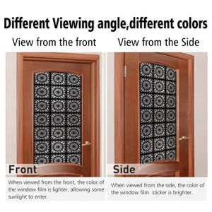 Geometrische Raamfolie Glas In Lood Statische Hechting Zonwering Voor Glazen Deur