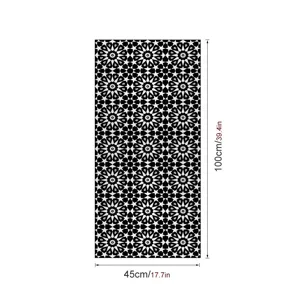 Geometrisch patroon raamfolie zwart wit statische glassticker voor huisdecoratie 45x100cm