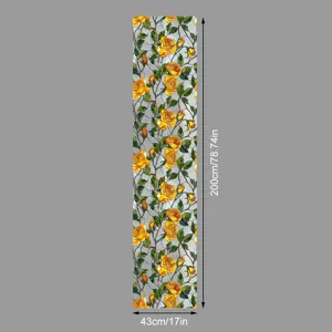 Film pour fenêtre décoratif avec roses jaunes motif floral film de verre statique 43x200cm