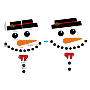 Weihnachts Schneemann Magnetaufkleber für Garagentor Kühlschrank, klebstofffreie Feiertagsdeko.