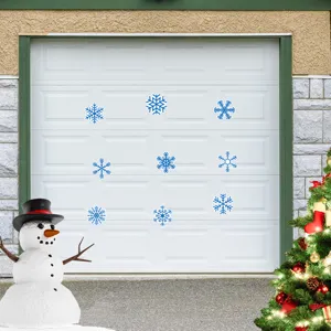 Weihnachten Garagentor Magnetaufkleber blaue Schneeflocken Feiertag Dekoration magnetische Aufkl