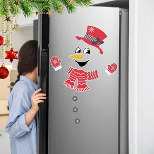 Christmas magnetic refrigerator sticker snowman garage door decor holiday home accessory