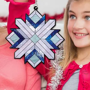 Flocon de Neige Suspendu Imprimé UV Décoration Maison Fenêtre Ornement Cadeau de Noël