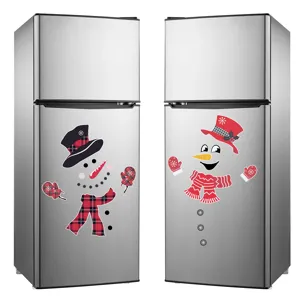 Christmas Reflective Magnetic Snowman Refrigerator Sticker Garage Door Decal