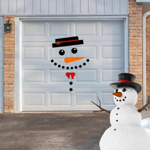 Weihnachts magnetische Garagentor Schneemann Dekoration Aufkleber Set fuer die Feiertage.