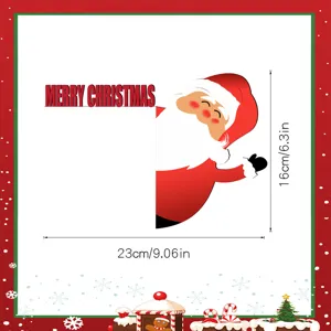 Wooden Christmas door corner sticker featuring Santa Claus festive holiday decor details.