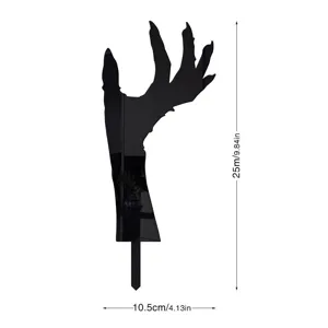 Halloween spettrale mano acrilico specchio paletto da giardino decorazione 25cm dettaglio