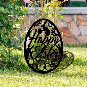 Piquet de jardin lapin œuf de Pâques décoration extérieure acrylique pelouse printemps