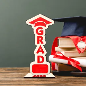2025 Graduacion Decoracion Mesa Madera GRAD Letrero Letras Escritorio Fiesta Adorno