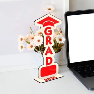 Letrero de mesa de graduación de madera 2025, decoración GRAD, ideal para fiesta y exhibición.
