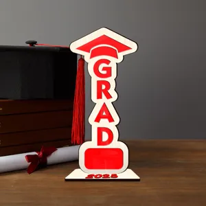2025 Graduación decoración de madera mesa letrero escritorio topper fiesta regalo