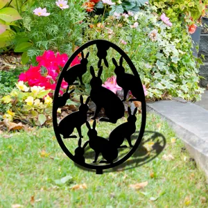 Piquet de pelouse lapin de Pâques décoration de jardin cour extérieure acrylique