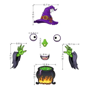 Halloween garage door sticker set monster face car trunk decoration spooky party props