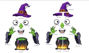 Halloween witch car trunk sticker graphic decal waterproof PVC exterior decoration parts size
