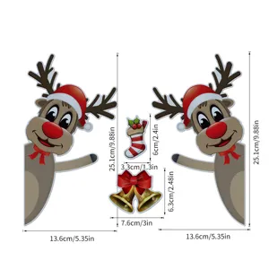 Adesivo per auto renna di Natale riflettente impermeabile decorazione per feste natalizie.