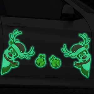 Adesivi per auto di Natale riflettenti luminosi decalcomanie di cervo per porta