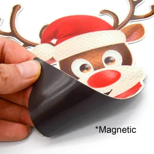 Adesivo magnetico riflettente per auto di Natale adesivo per renna luminoso decorazione