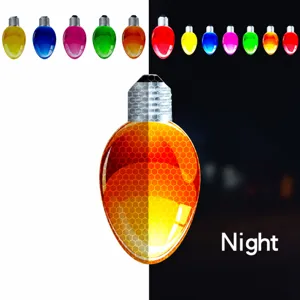 Natale Riflettente Magnetico Lampadina Adesivi per Auto Adesivi per Frigorifero Decorazione per Festa