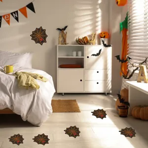 Halloween spider web floor and wall stickers spooky party holiday festival home decors
