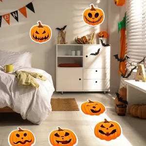 Halloween pumpkin wall stickers floor decals scary party decor spooky home decorations